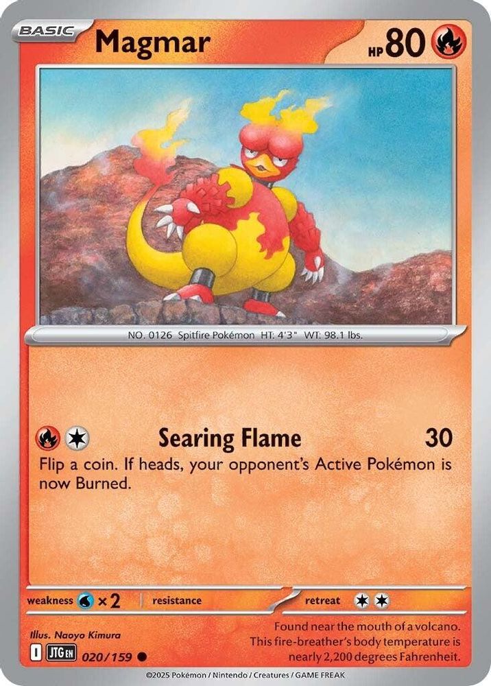 Magmar 020  - Reverse Holofoil SV09 Journey Together - Common