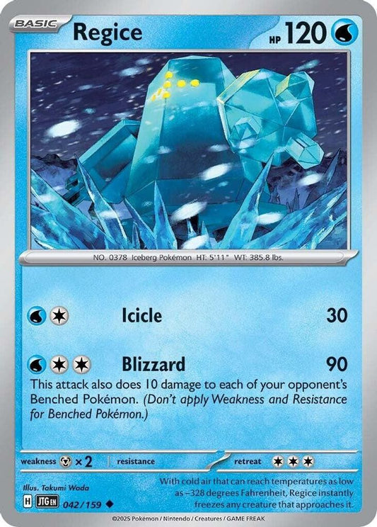 Regice 042  - Reverse Holofoil SV09 Journey Together - Uncommon
