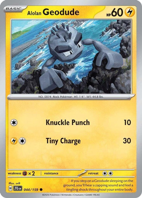 Alolan Geodude 044  - Reverse Holofoil SV09 Journey Together - Common