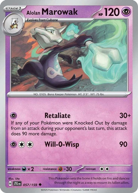 Alolan Marowak 057  - Reverse Holofoil SV09 Journey Together - Uncommon