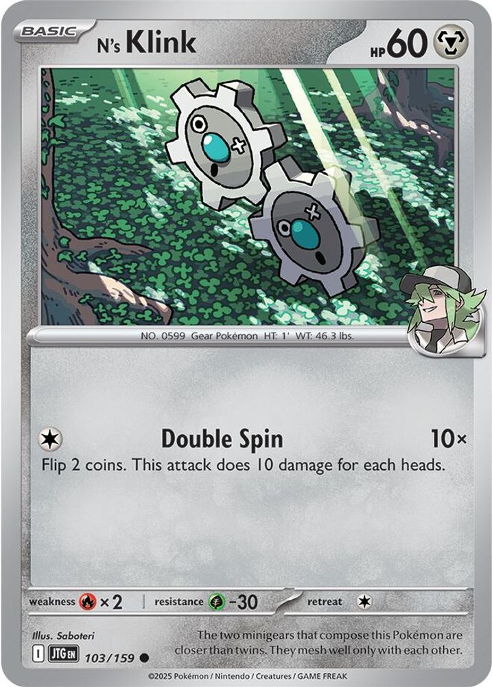 N's Klink 103  - Reverse Holofoil SV09 Journey Together - Common