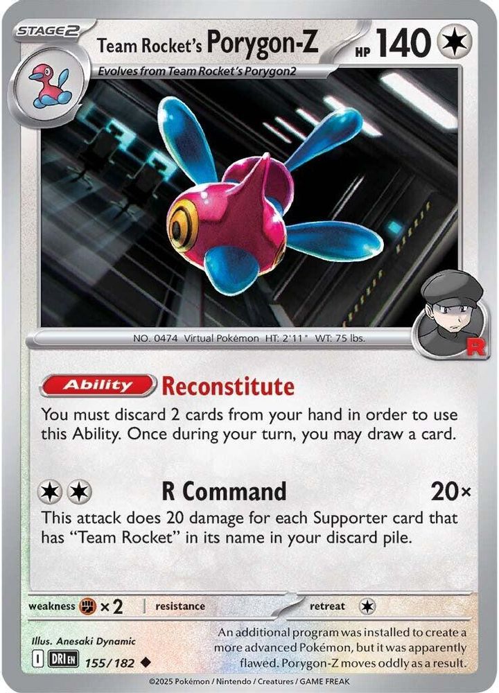Team Rocket's Porygon-Z 155  SV10 Destined Rivals - Uncommon