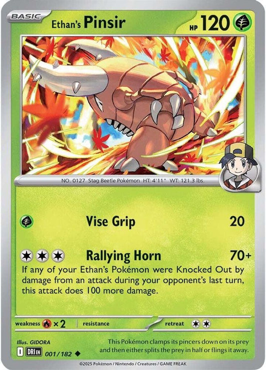 Ethan's Pinsir 001  - Reverse Holofoil SV10 Destined Rivals - Uncommon