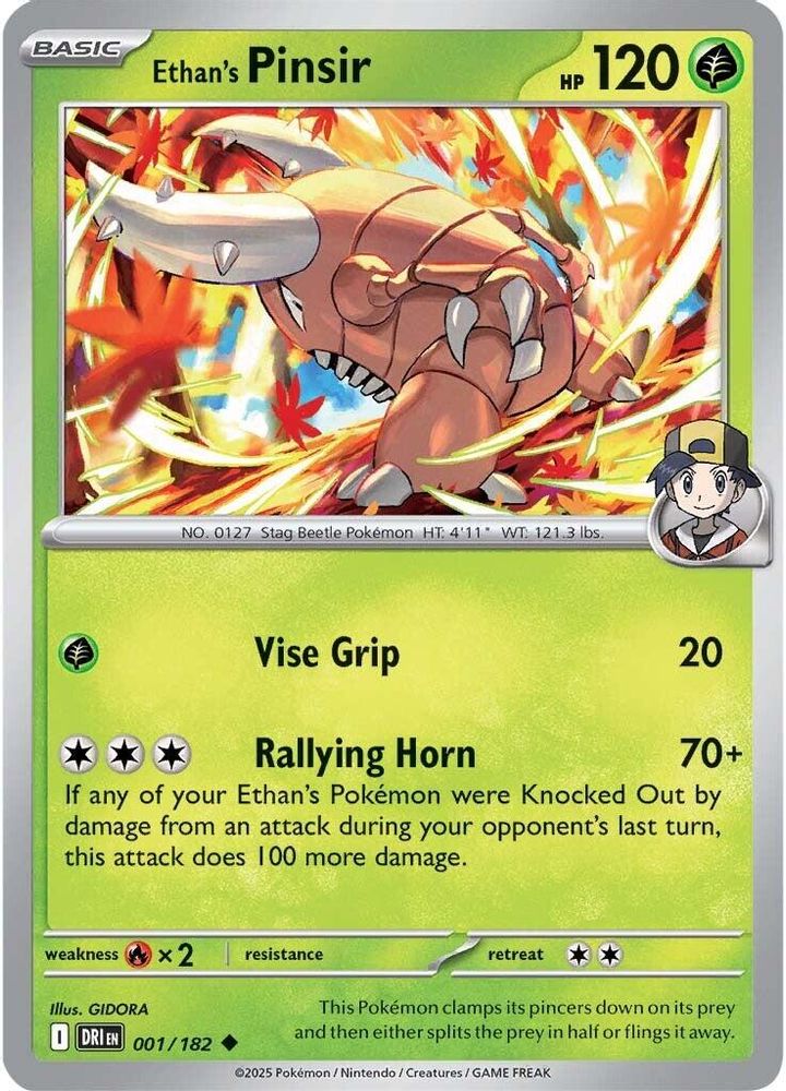 Ethan's Pinsir 001  - Reverse Holofoil SV10 Destined Rivals - Uncommon