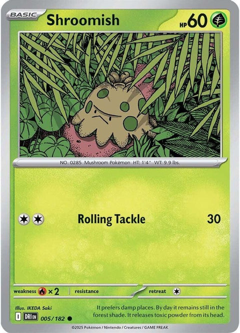 Shroomish 005  - Reverse Holofoil SV10 Destined Rivals - Common