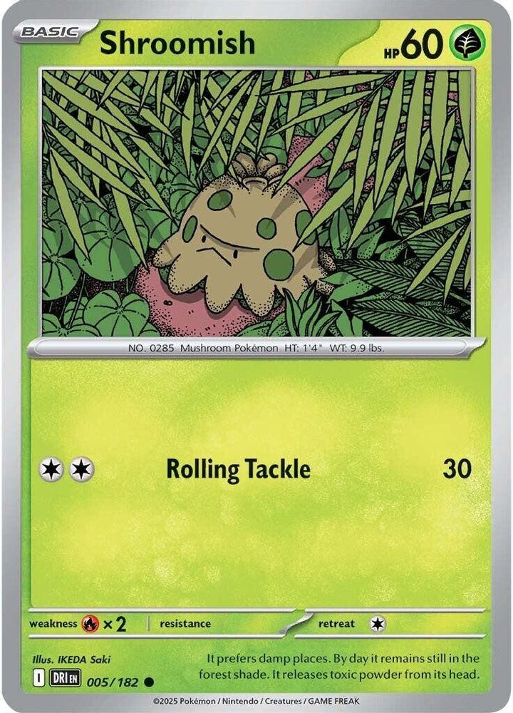 Shroomish 005  - Reverse Holofoil SV10 Destined Rivals - Common