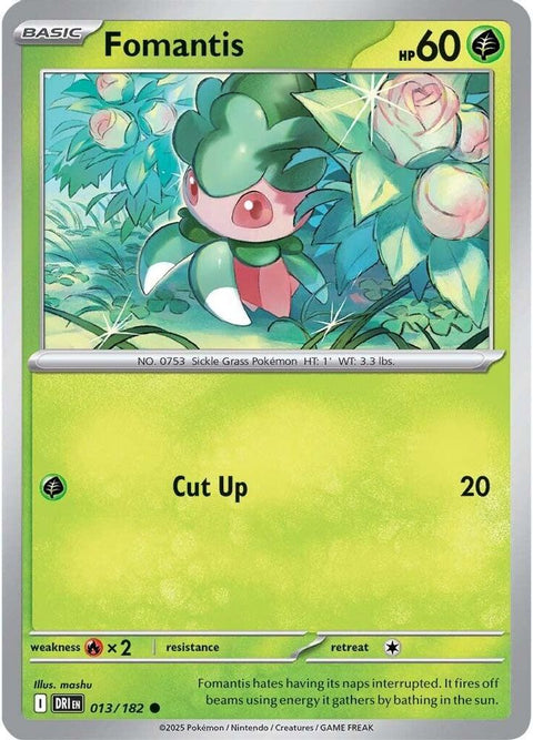 Fomantis 013  - Reverse Holofoil SV10 Destined Rivals - Common