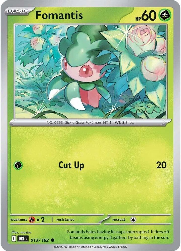 Fomantis 013  - Reverse Holofoil SV10 Destined Rivals - Common