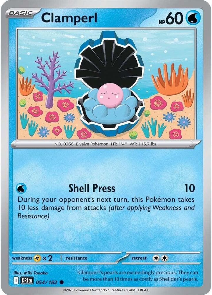 Clamperl 054/182  SV10 Destined Rivals - Common
