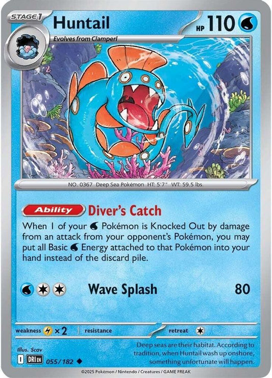 Huntail 055  - Reverse Holofoil SV10 Destined Rivals - Uncommon