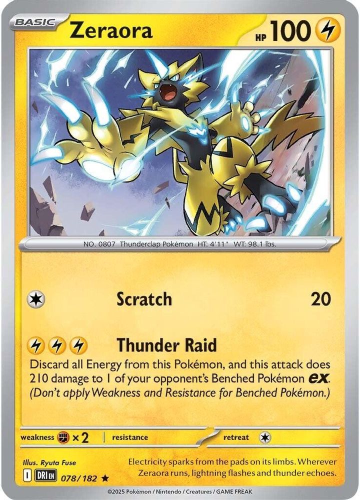 Zeraora 078  - Holofoil SV10 Destined Rivals - Rare