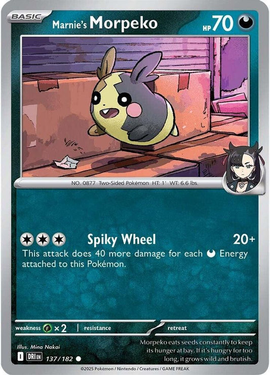 Marnie's Morpeko 137  - Reverse Holofoil SV10 Destined Rivals - Common