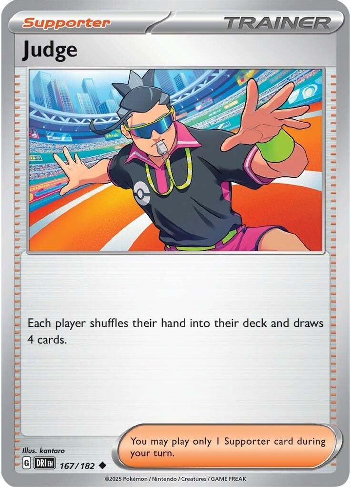 Judge 167/182  - Reverse Holofoil SV10 Destined Rivals - Uncommon