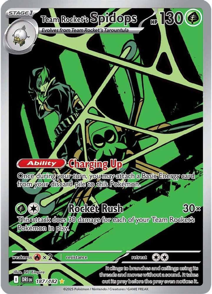 Team Rocket's Spidops 187/182  - Holofoil SV10 Destined Rivals - Illustration Rare