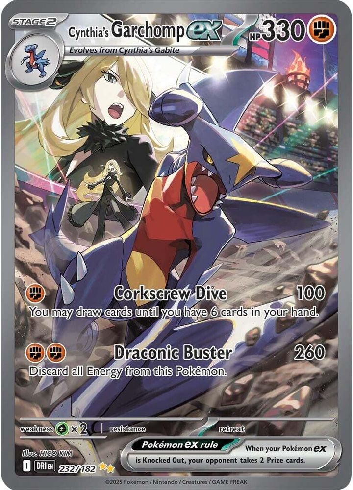 Cynthia's Garchomp ex 232/182  - Holofoil SV10 Destined Rivals - Special Illustration Rare