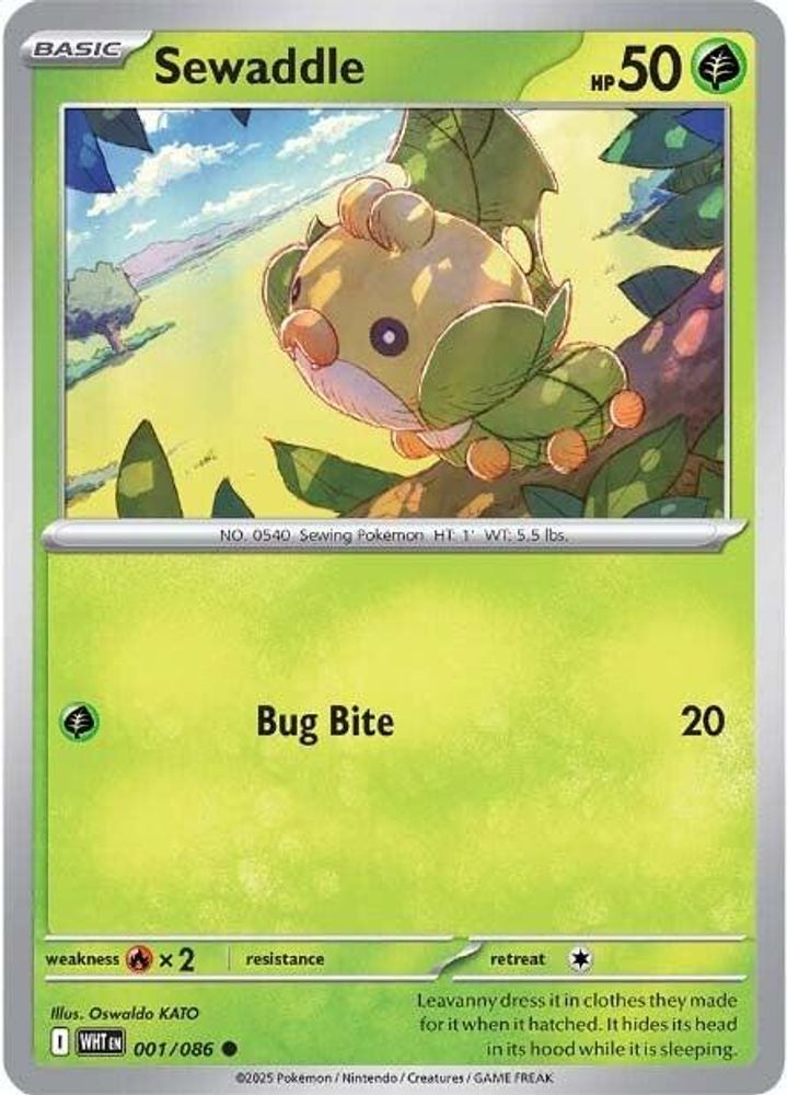 Sewaddle 001  - Reverse Holofoil SV White Flare - Common