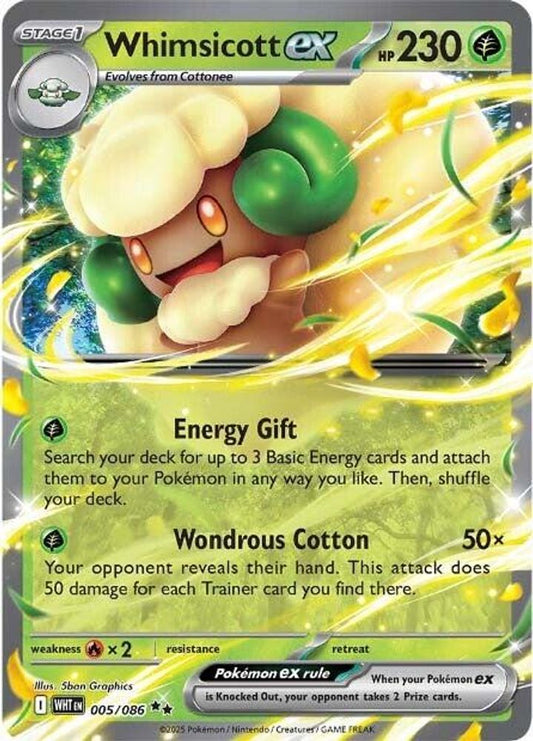 Whimsicott ex 005  - Holofoil SV White Flare - Double Rare
