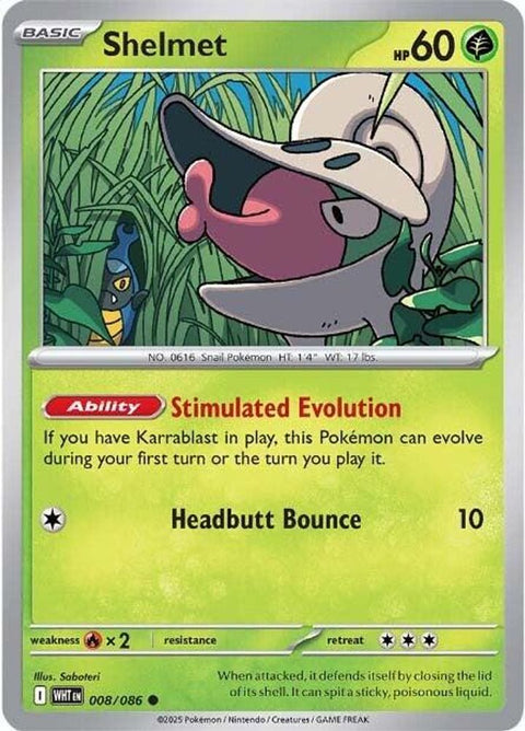 Shelmet 008  - Reverse Holofoil SV White Flare - Common