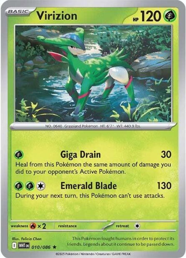 Virizion 010  - Reverse Holofoil SV White Flare - Rare