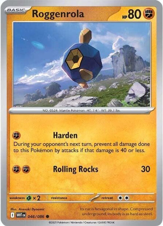 Roggenrola 046  - Reverse Holofoil SV White Flare - Common