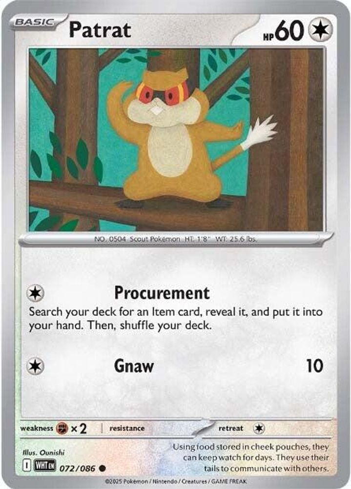 Patrat 072  - Reverse Holofoil SV White Flare - Common