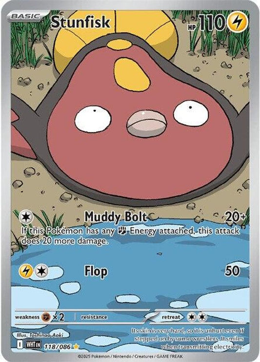 Stunfisk 118/086  - Holofoil SV White Flare - Illustration Rare