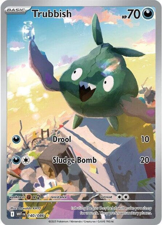 Trubbish 140/086  - Holofoil SV White Flare - Illustration Rare