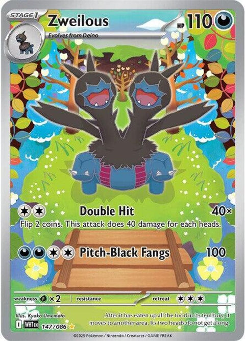 Zweilous 147/086  - Holofoil SV White Flare - Illustration Rare