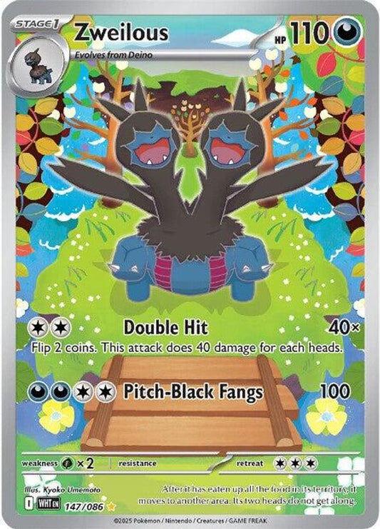 Zweilous 147/086  - Holofoil SV White Flare - Illustration Rare