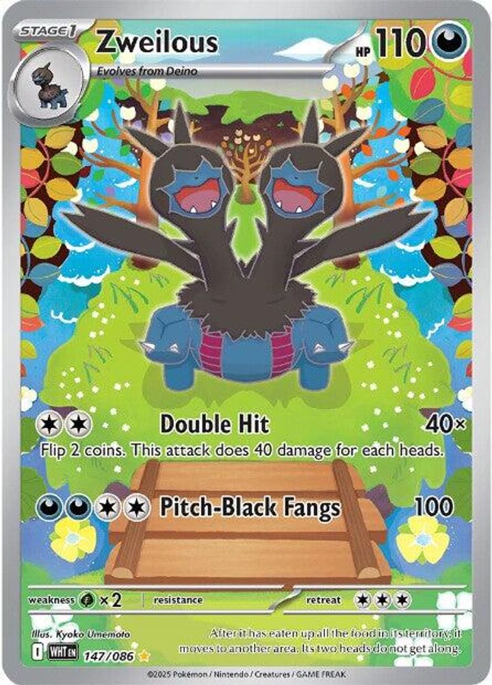 Zweilous 147/086  - Holofoil SV White Flare - Illustration Rare