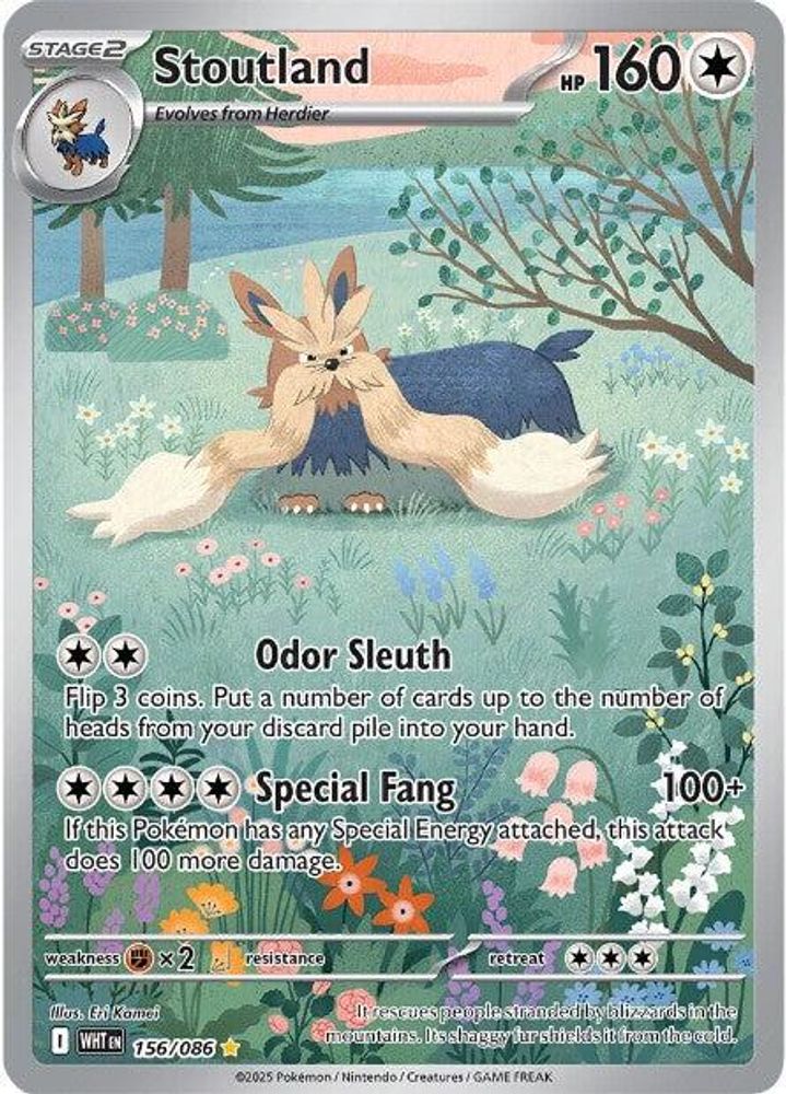 Stoutland 156/086  - Holofoil SV White Flare - Illustration Rare