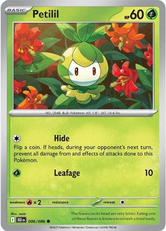 Petilil 006  - Reverse Holofoil SV Black Bolt - Common