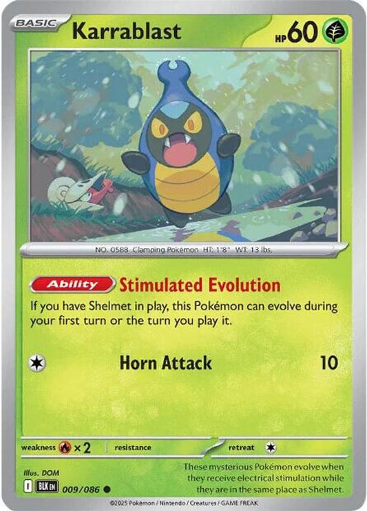 Karrablast 009  - Reverse Holofoil SV Black Bolt - Common