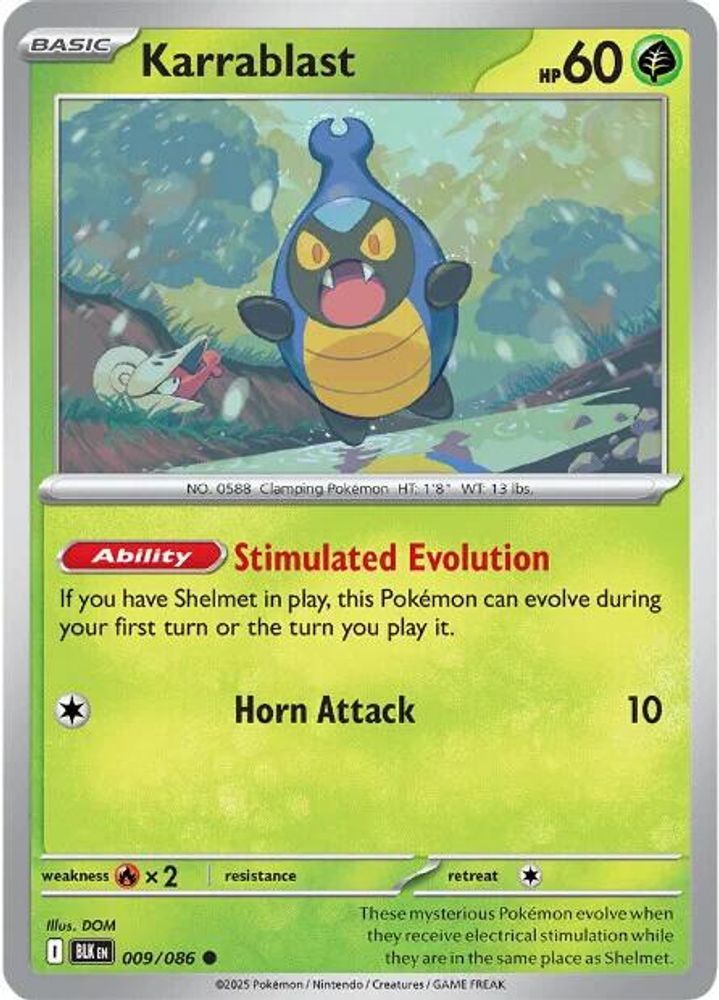 Karrablast 009  - Reverse Holofoil SV Black Bolt - Common