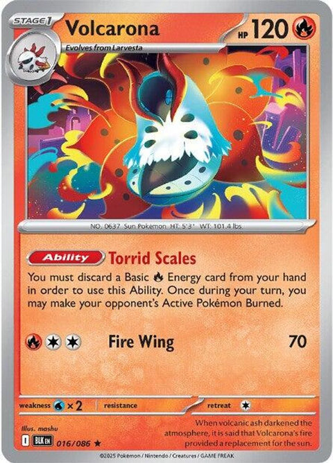 Volcarona 016  - Reverse Holofoil SV Black Bolt - Rare