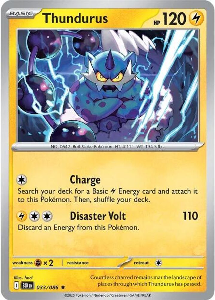 Thundurus 033  - Reverse Holofoil SV Black Bolt - Rare