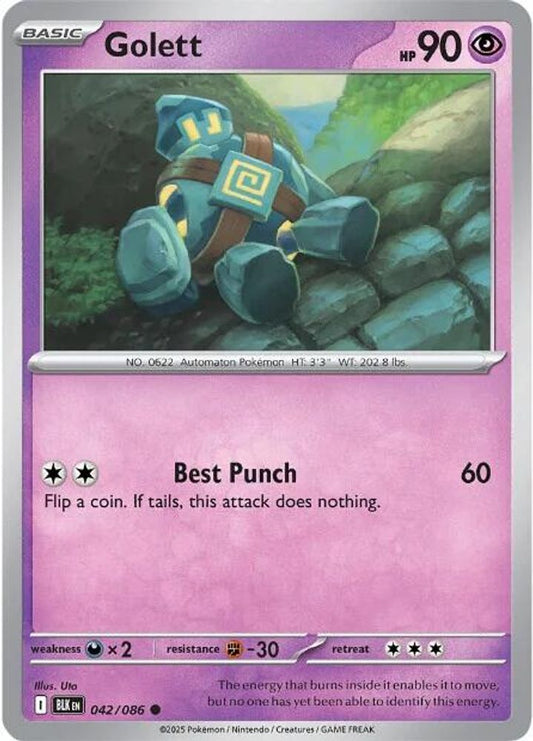 Golett 042  - Reverse Holofoil SV Black Bolt - Common