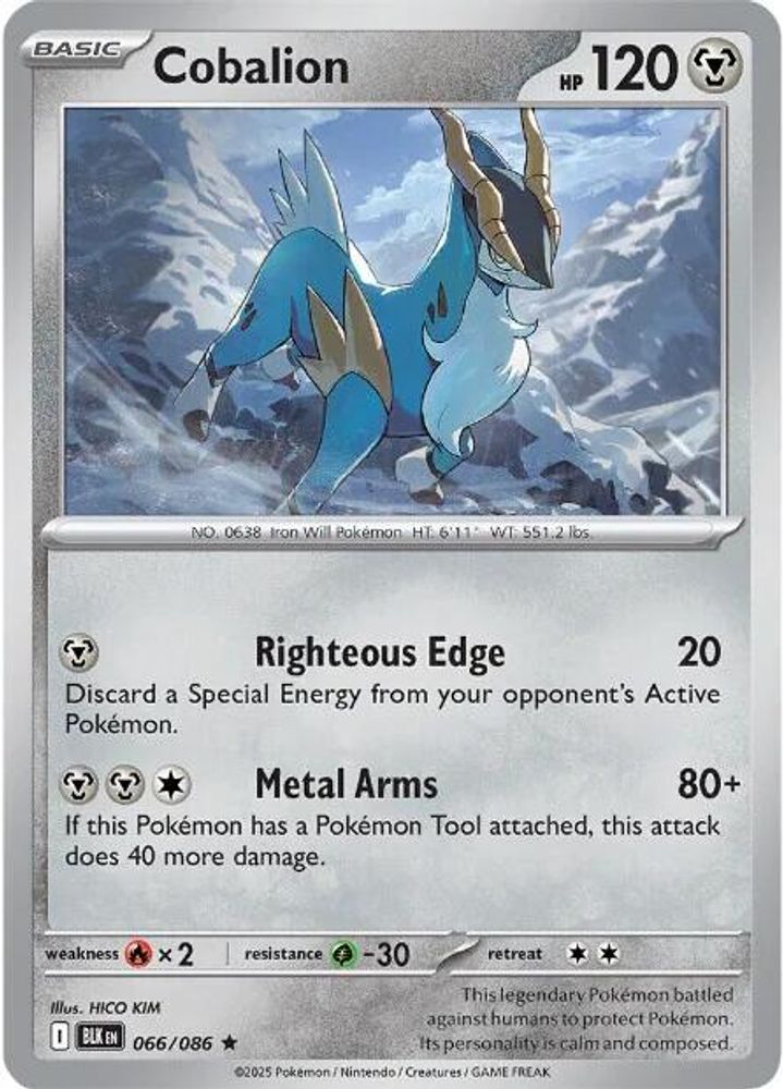 Cobalion 066  - Holofoil SV Black Bolt - Rare