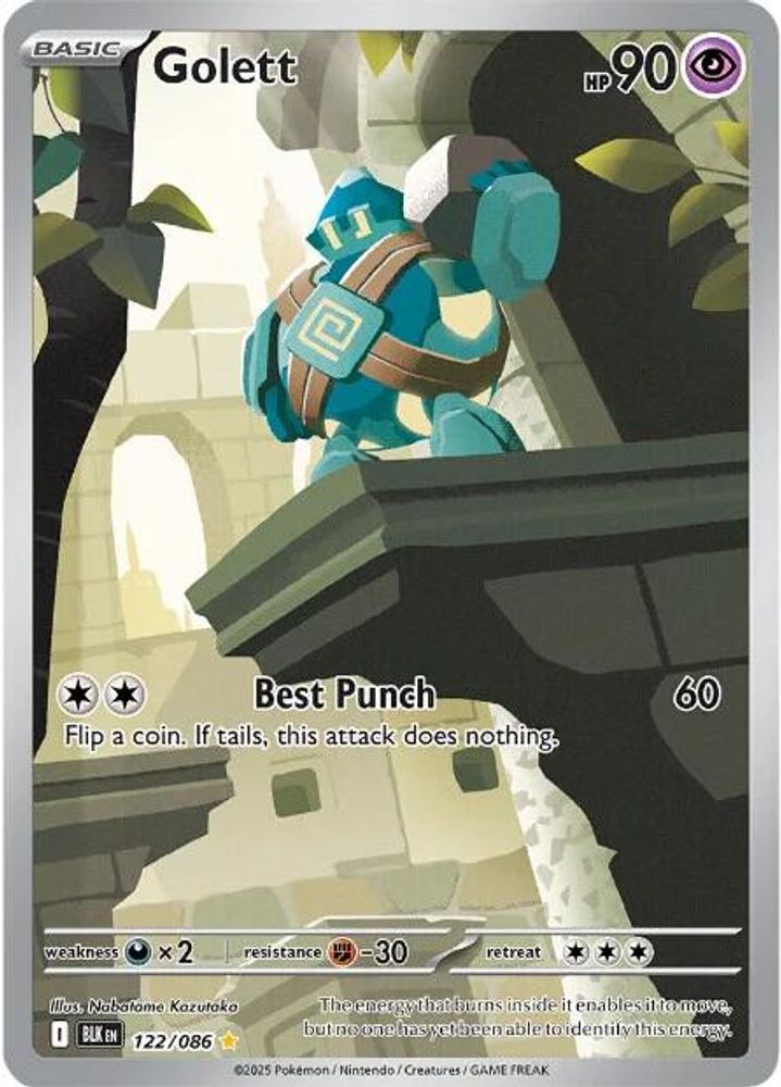 Golett 122/086  - Holofoil SV Black Bolt - Illustration Rare