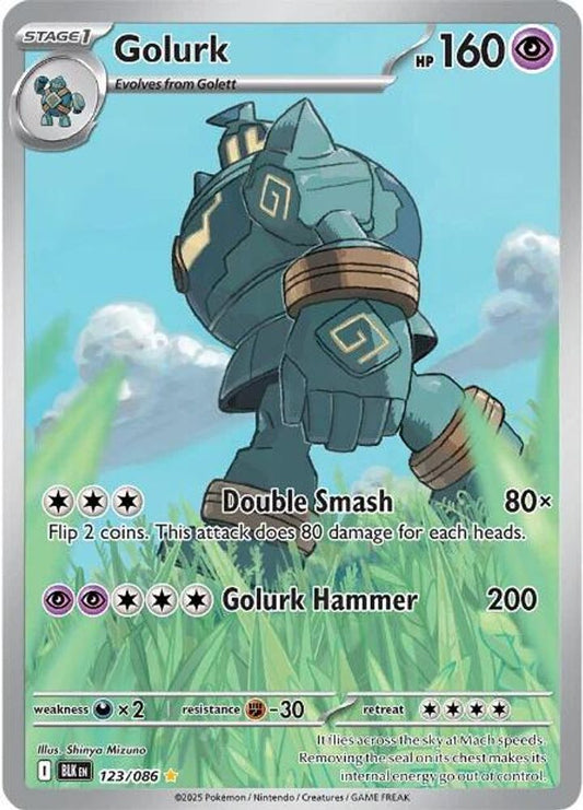 Golurk 123/086  - Holofoil SV Black Bolt - Illustration Rare