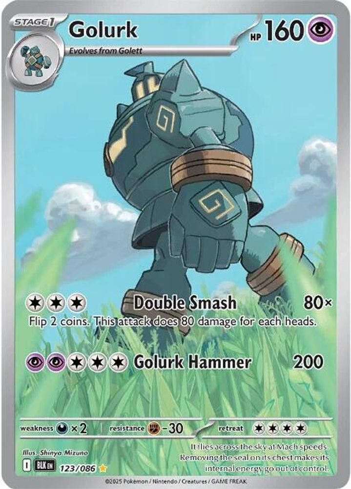 Golurk 123/086  - Holofoil SV Black Bolt - Illustration Rare