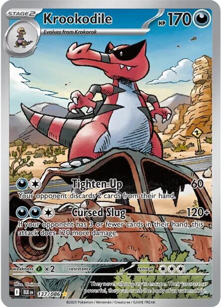 Krookodile 137/086  - Holofoil SV Black Bolt - Illustration Rare