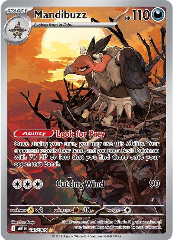 Mandibuzz 145/086  - Holofoil SV White Flare - Illustration Rare