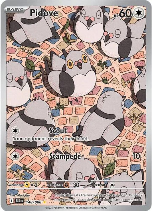 Pidove 148/086  - Holofoil SV Black Bolt - Illustration Rare