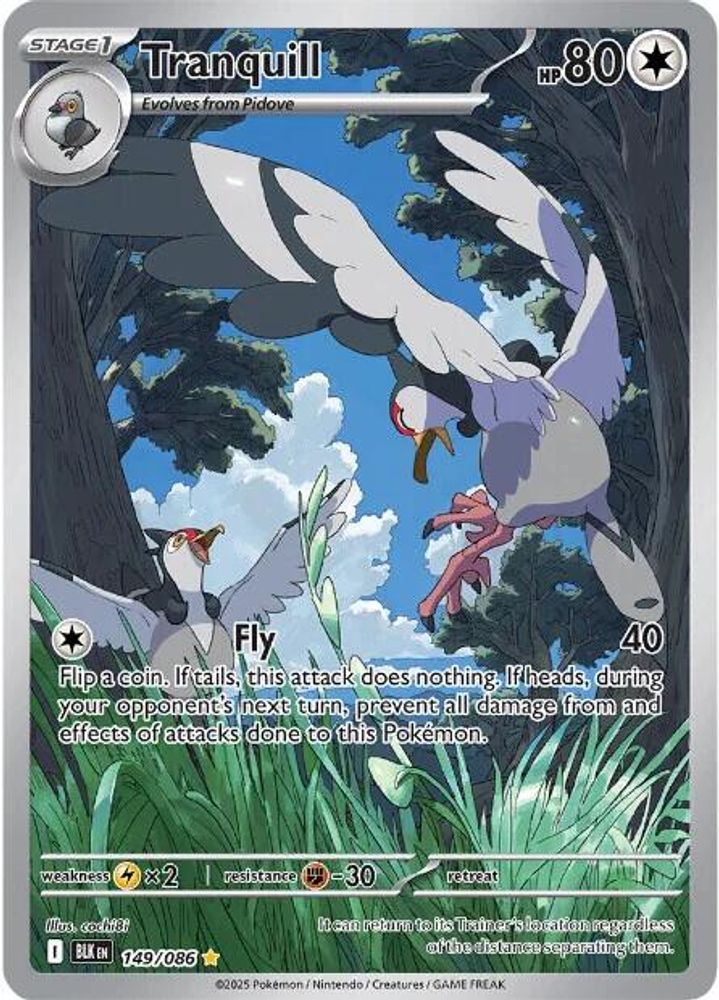 Tranquill 149/086  - Holofoil SV Black Bolt - Illustration Rare