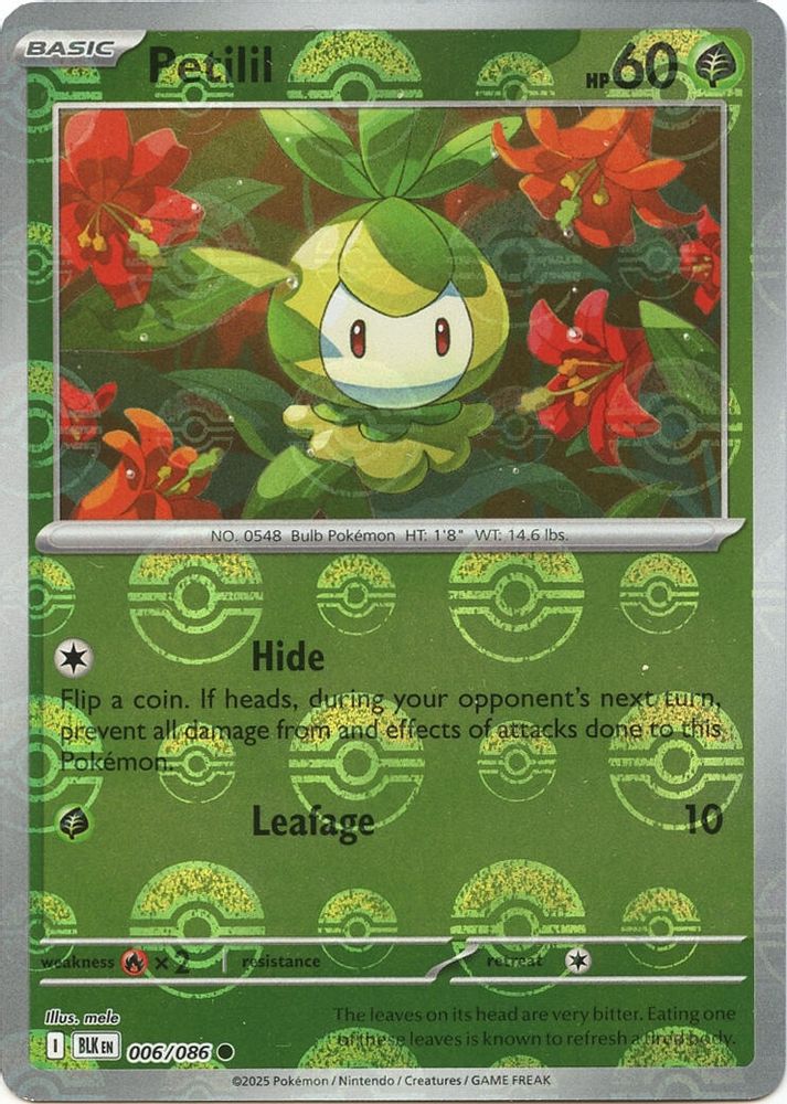Petilil (Poke Ball Pattern) 006  - Holofoil SV Black Bolt - Common
