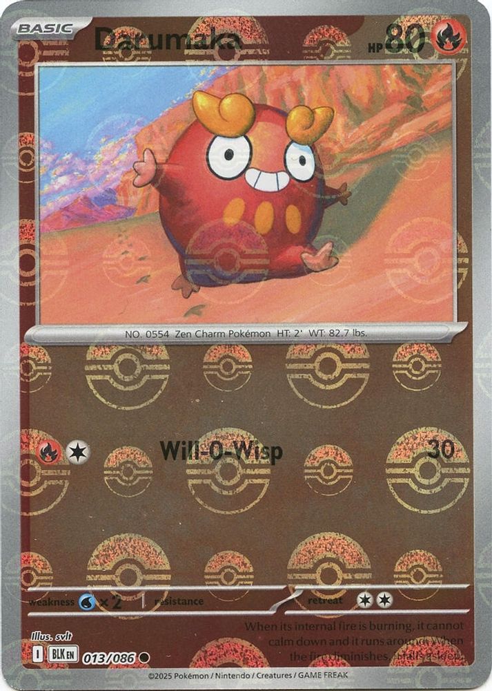 Darumaka (Poke Ball Pattern) 013  - Holofoil SV Black Bolt - Common