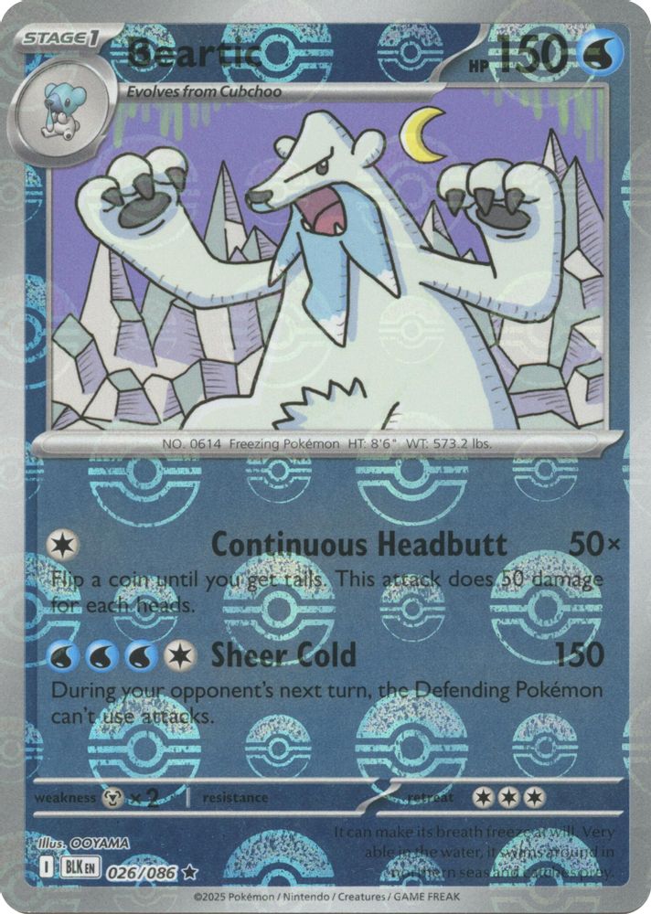 Beartic (Poke Ball Pattern) 026  - Holofoil SV Black Bolt - Rare