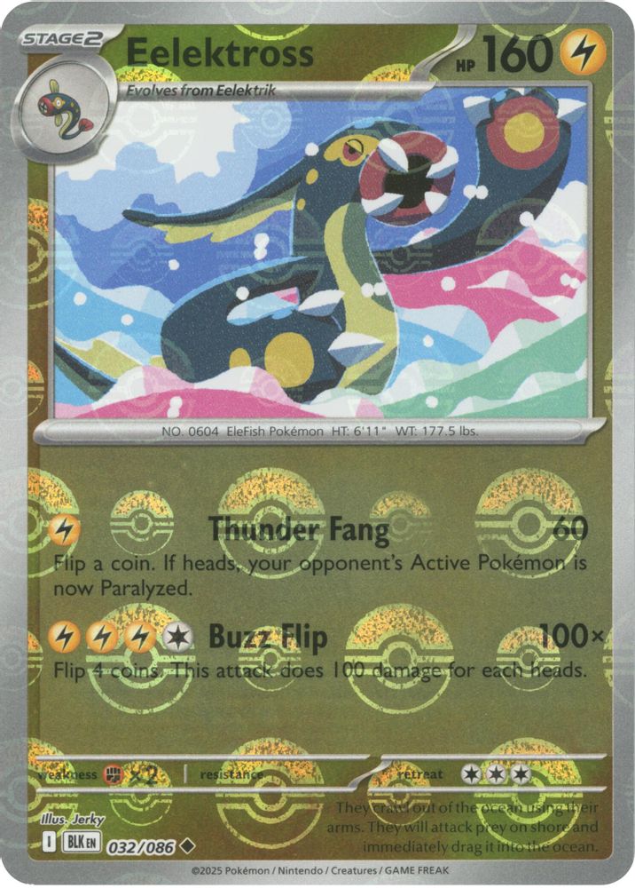 Eelektross (Poke Ball Pattern) 032  - Holofoil SV Black Bolt - Uncommon