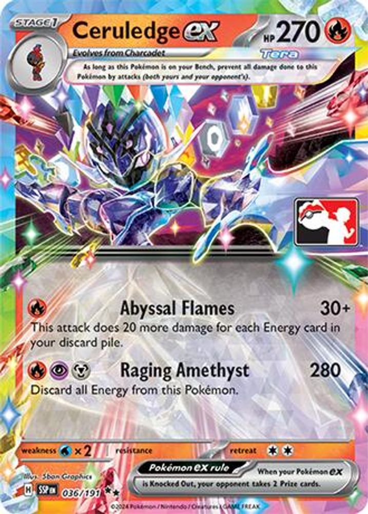 Ceruledge ex 036  - Holofoil Prize Pack Series Cards - Double Rare